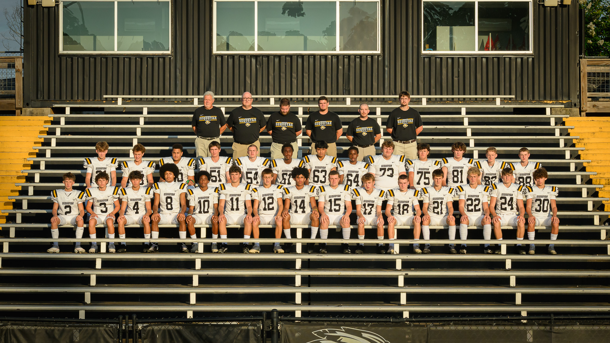 9th grade team group photo for Sequoyah Chiefs Football.